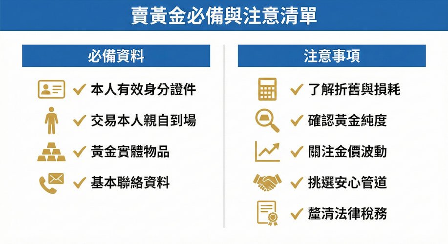 賣黃金的 5 個注意事項：想賣黃金前必看