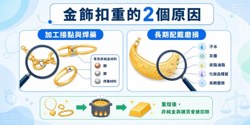 賣金飾扣重原因